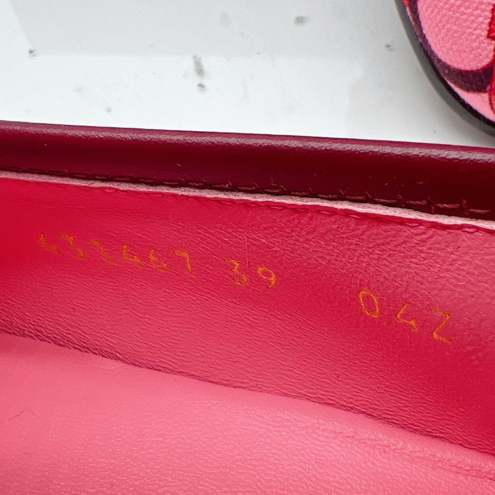 Gucci Jordaan Womens Horsebit Flat Loafer Pink Canvas LOGO EU 39 US 9 $990 - Picture 14 of 15